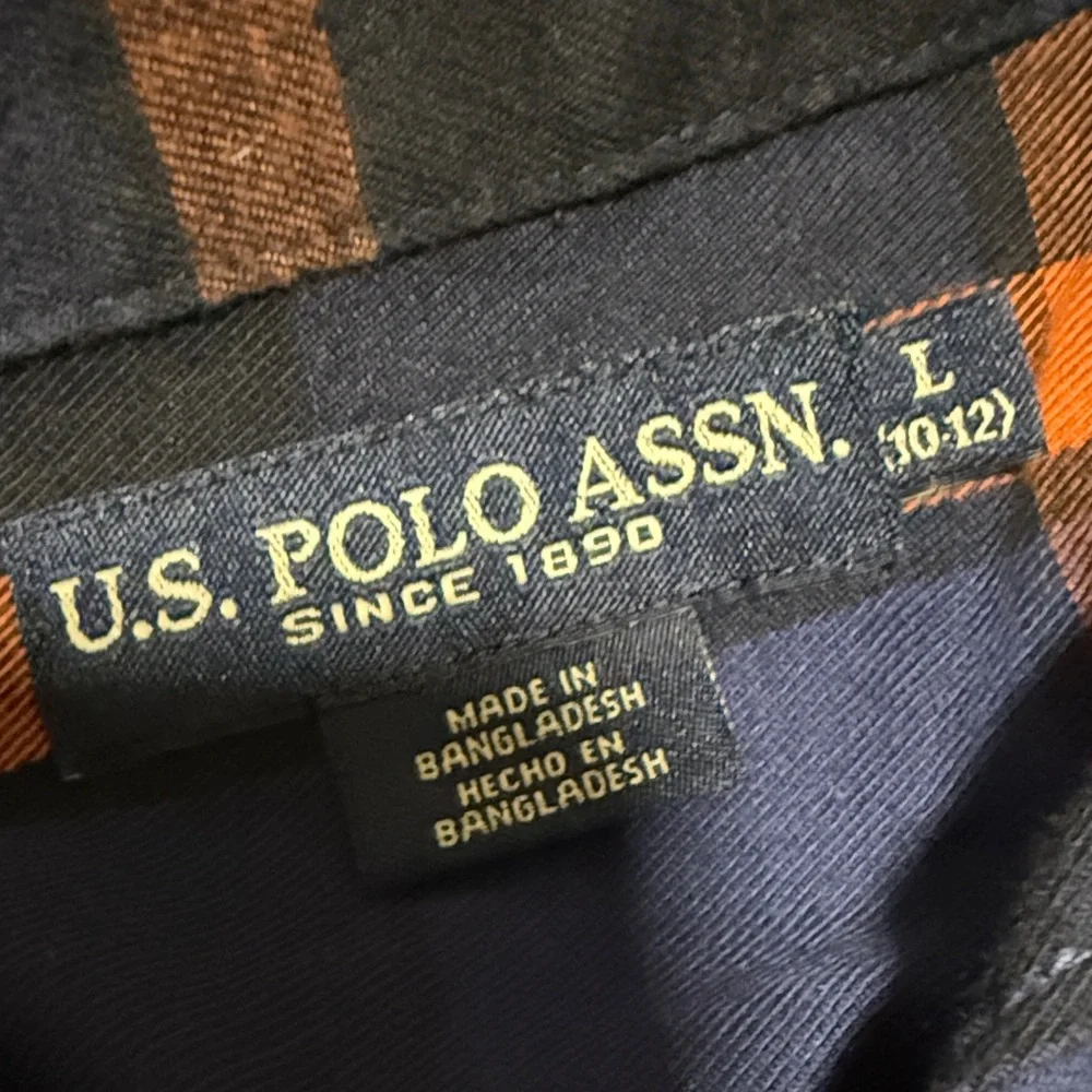 Ralph Lauren Kids' Navy and Orange Checkered Shirt